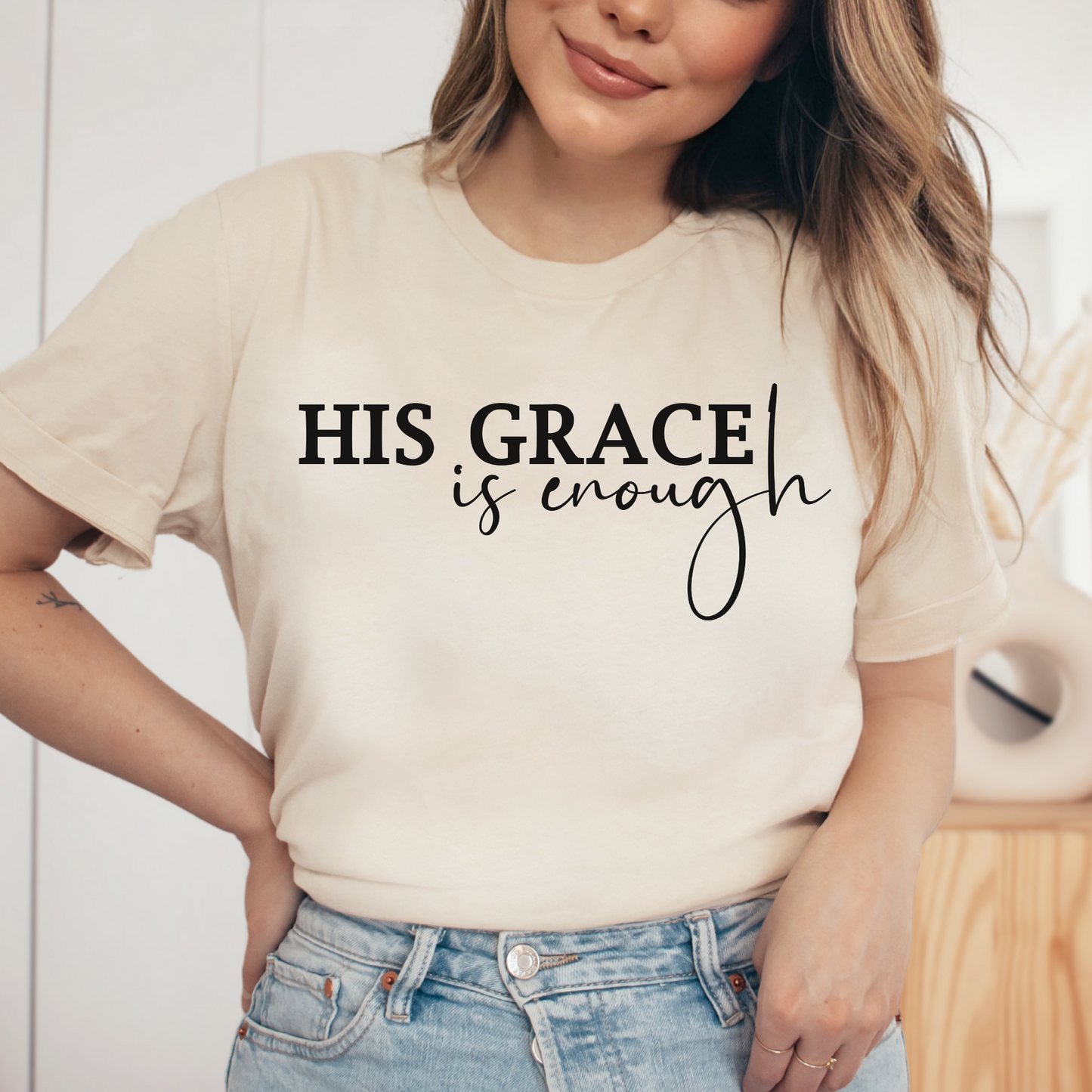 His Grace Is Enough Shirt, Christian Shirt, Religious Shirt, Faith Tee (Faith-13)