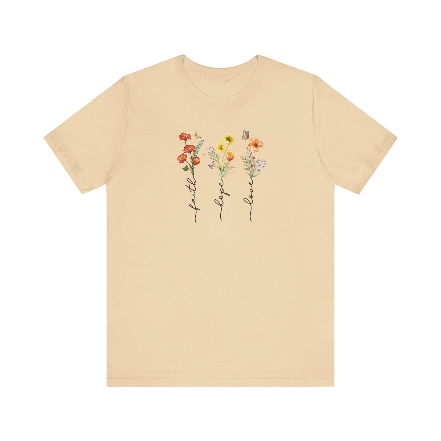 Faith Hope Love Shirt, Mother's Day Gift, Mom Floral Tee, Mama Tshirt (Mom-21)