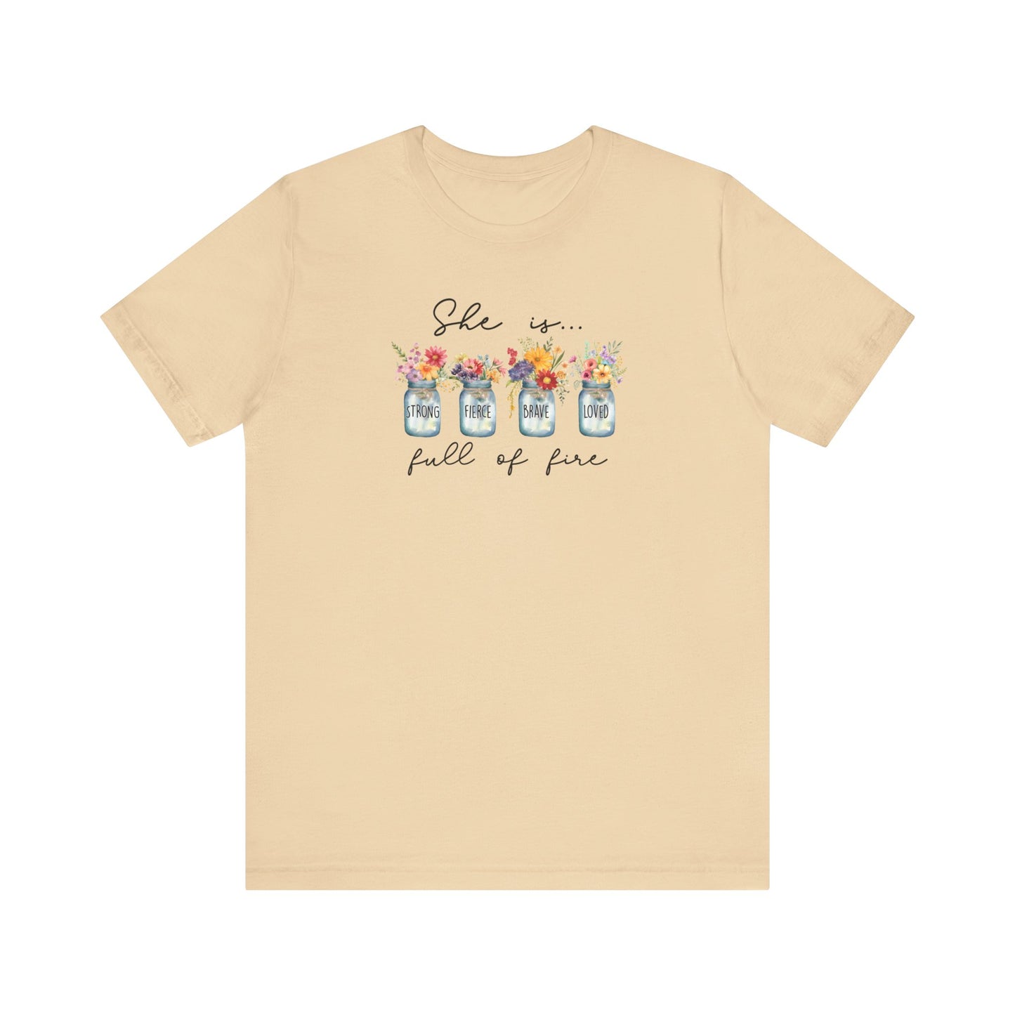 She Is Full Of Fire Flowers Shirt, Mother's Day Gift, Mom Floral Tee, Mama Tshirt (Mom-26)