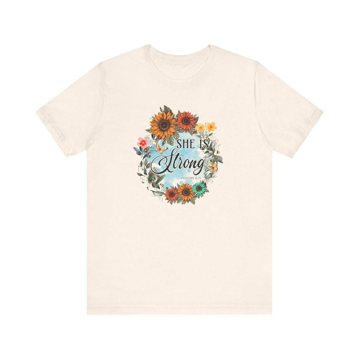 She Is Strong Shirt, Mother's Day Gift, Mom Tee, Mama Flower Tshirt (Mom-19)
