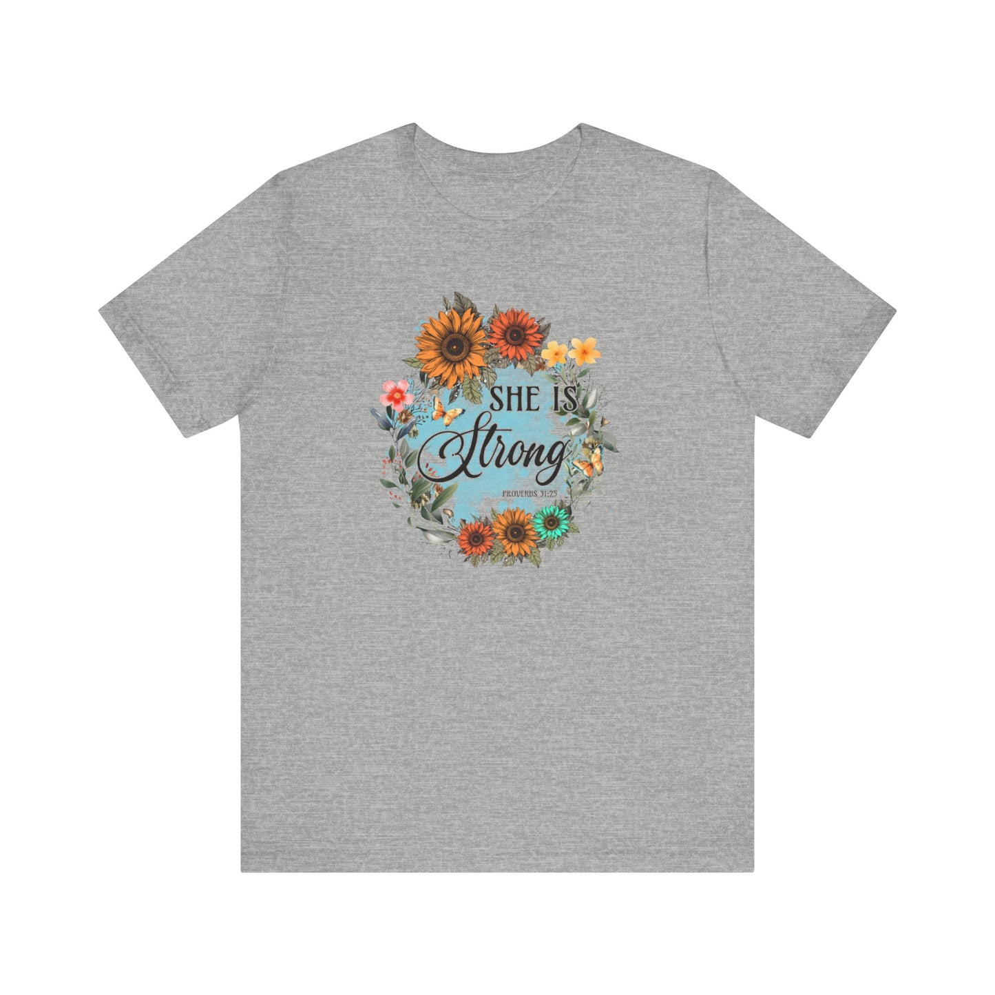 She Is Strong Shirt, Mother's Day Gift, Mom Tee, Mama Flower Tshirt (Mom-19)