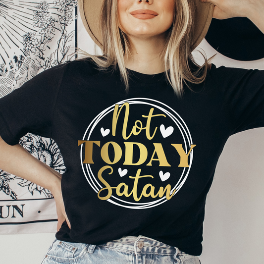 Not Today Satan Shirt, Christian Shirt, Religious Shirt, Faith Tee (Faith-35)