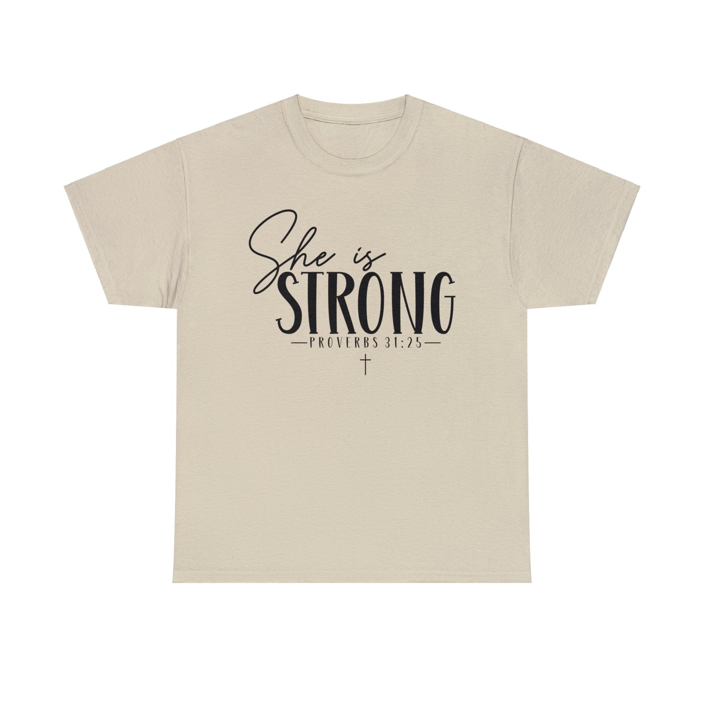 She Is Strong Shirt, Christian Shirt, Religious Shirt, Faith Tee (Faith-30)