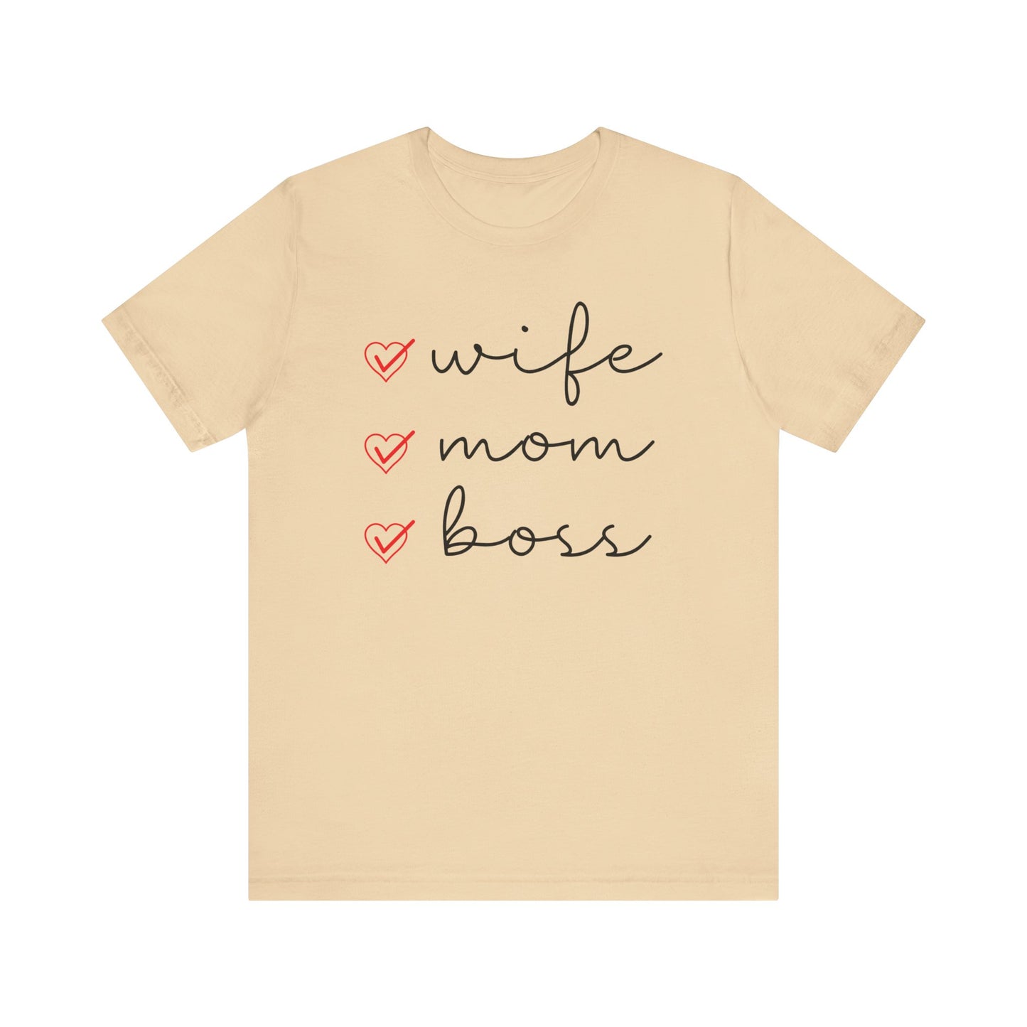 Wife Mom Boss Shirt, Mother's Day Gift, Mom Tee, Mama Tshirt (Mom-11)
