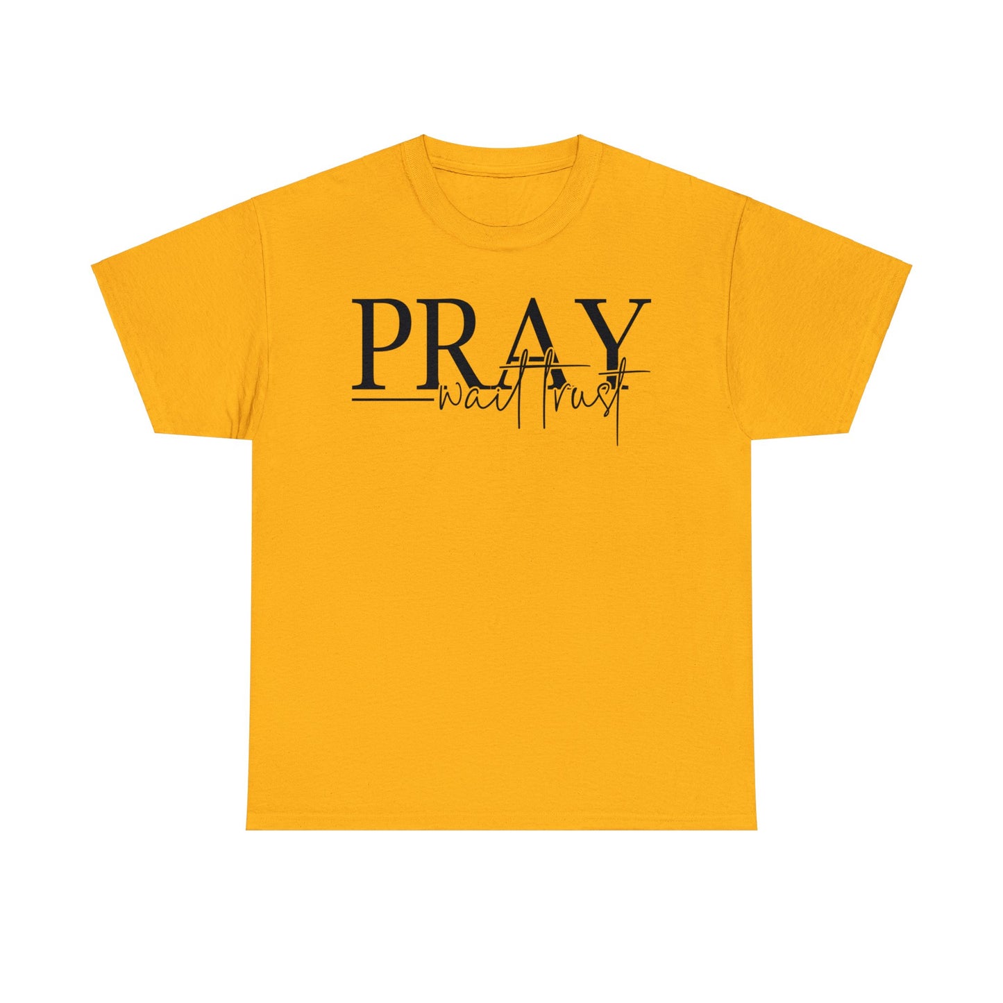 Pray Wait Trust Shirt, Christian Shirt, Religious Shirt, Faith Tee (Faith-18)