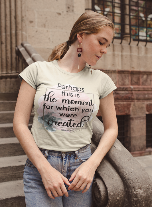 Perhaps This Is The Moment For Which You Were Created Shirt, Faith T-Shirt, Religious Tee, Gift for Christian Friend (Faith-53)